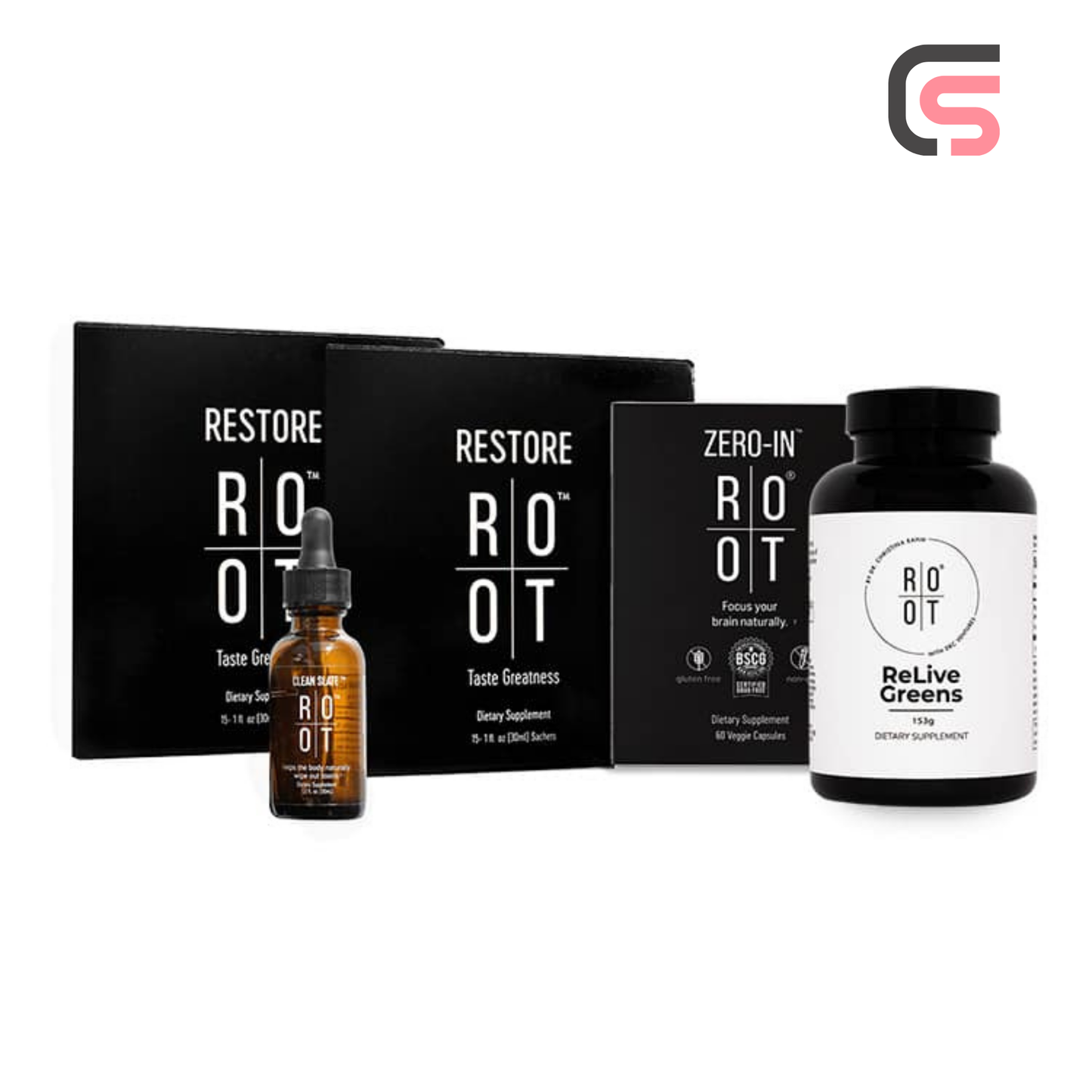 ROOT Dr. Rahm Pack | 1x Clean Slate | 1x Zero-In | 2x Restore | 1x Relive Greens